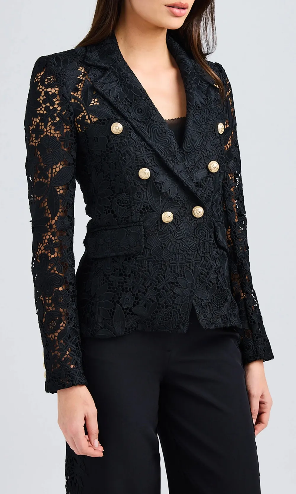 Betsy Buttoned Tweed Blazer