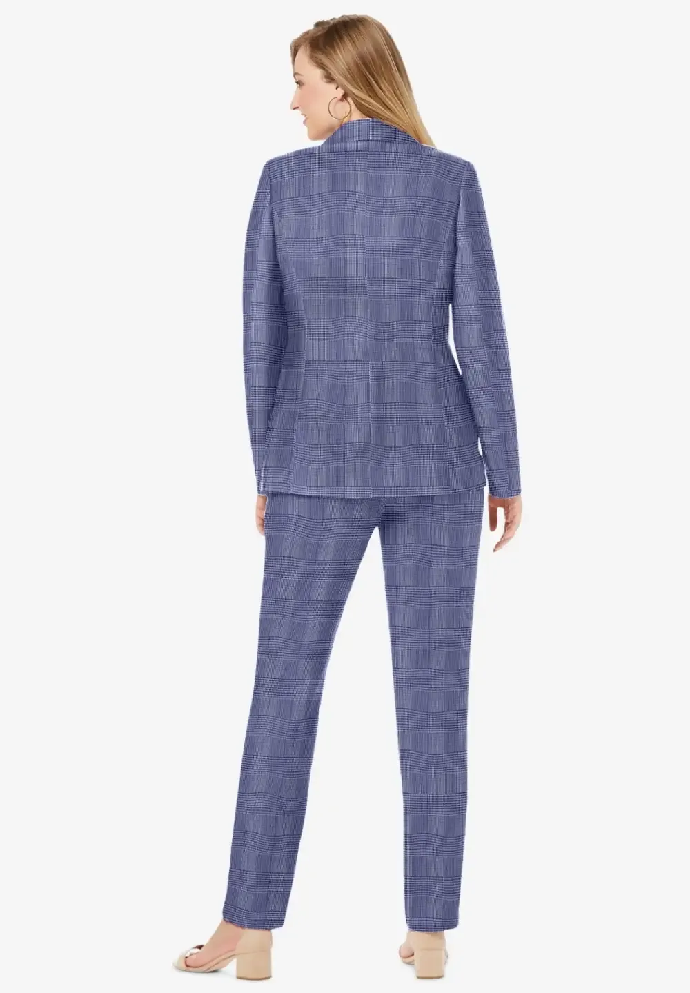 2-Piece Stretch Crepe Single-Breasted Pantsuit