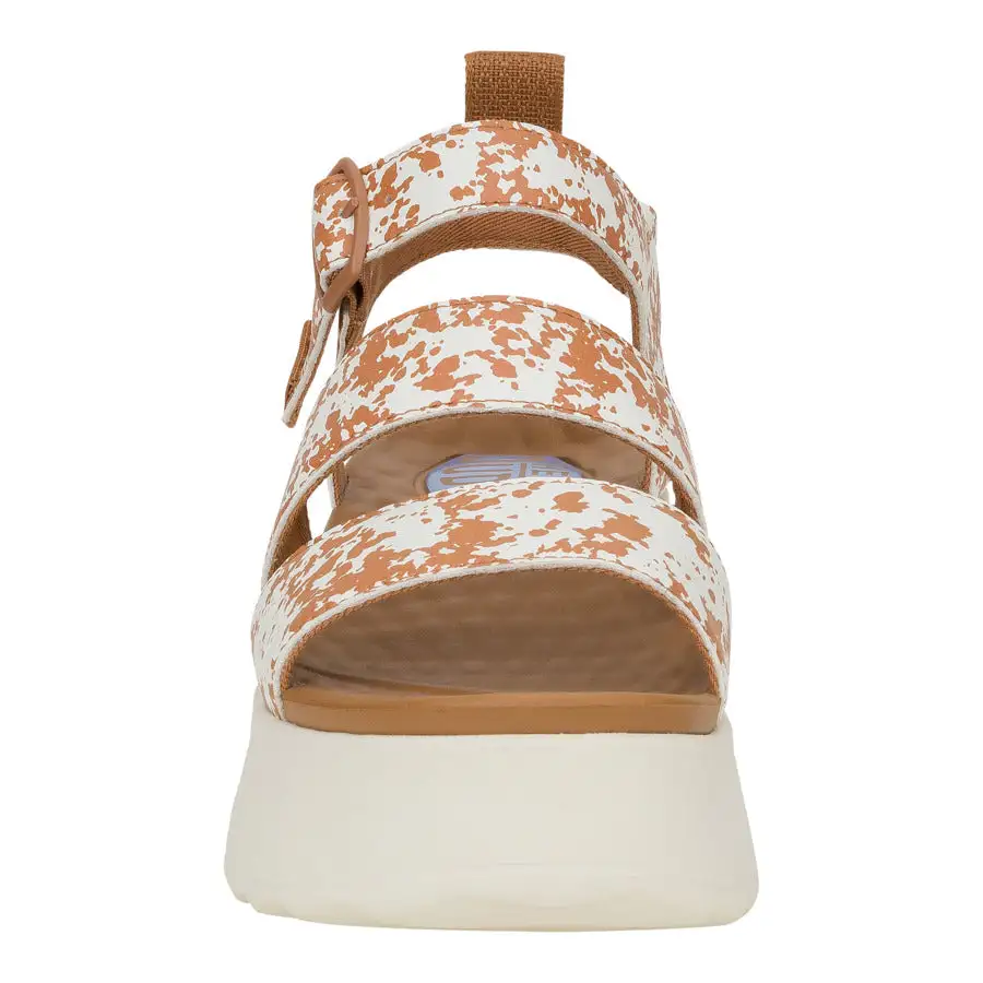Delray Buckle Animal - Tan/White