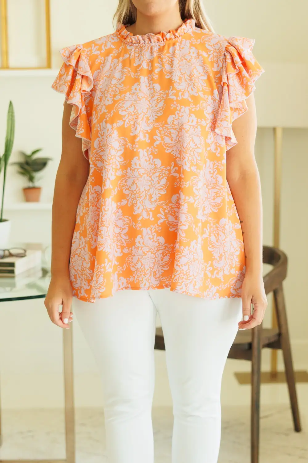 Magnolia Morning Top, Orange