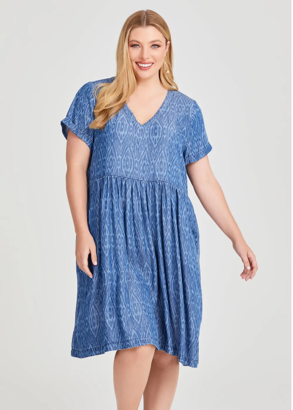 Ikat Print Pocket Dress