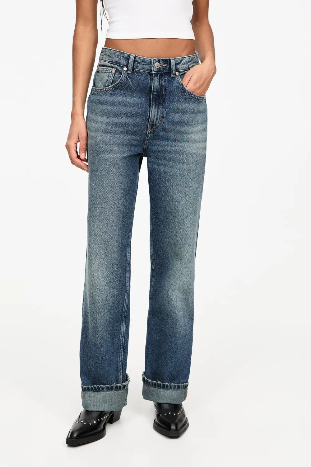 Jeans baggy vuelta bajo
