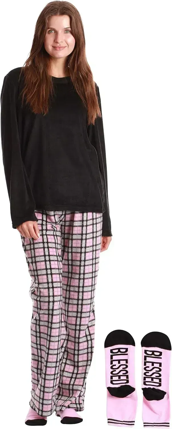 Women’s Pajama Pant Set - Nightgown with Matching Socks