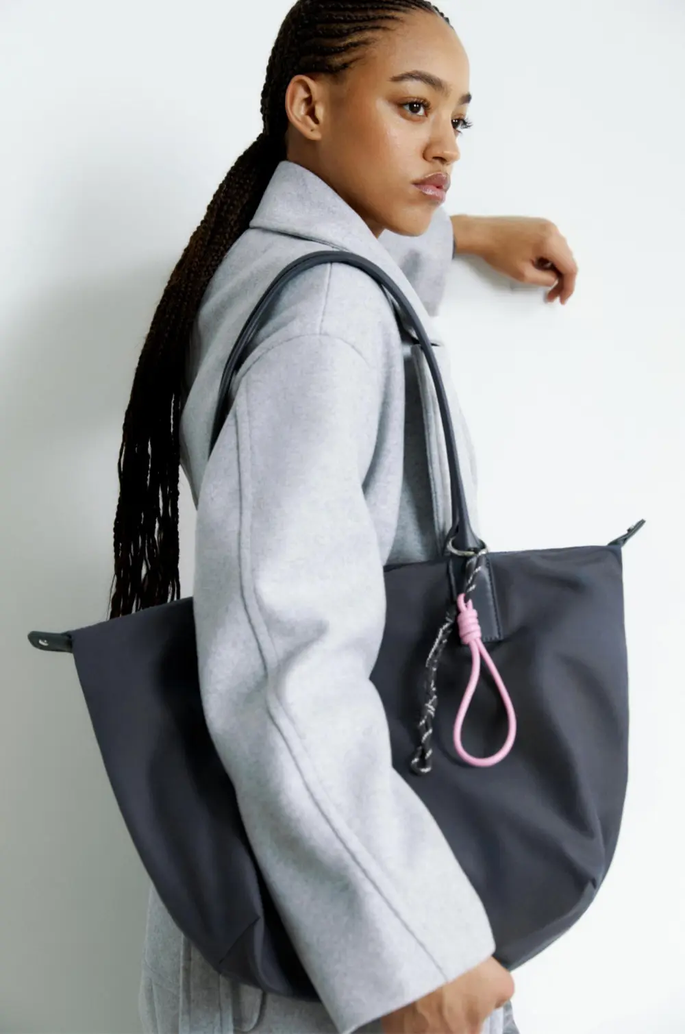 Bolso shopper nylon adorno