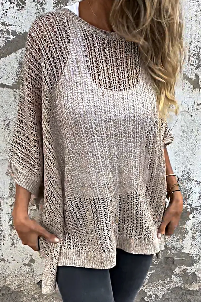 Women's hollowed out casual loose top