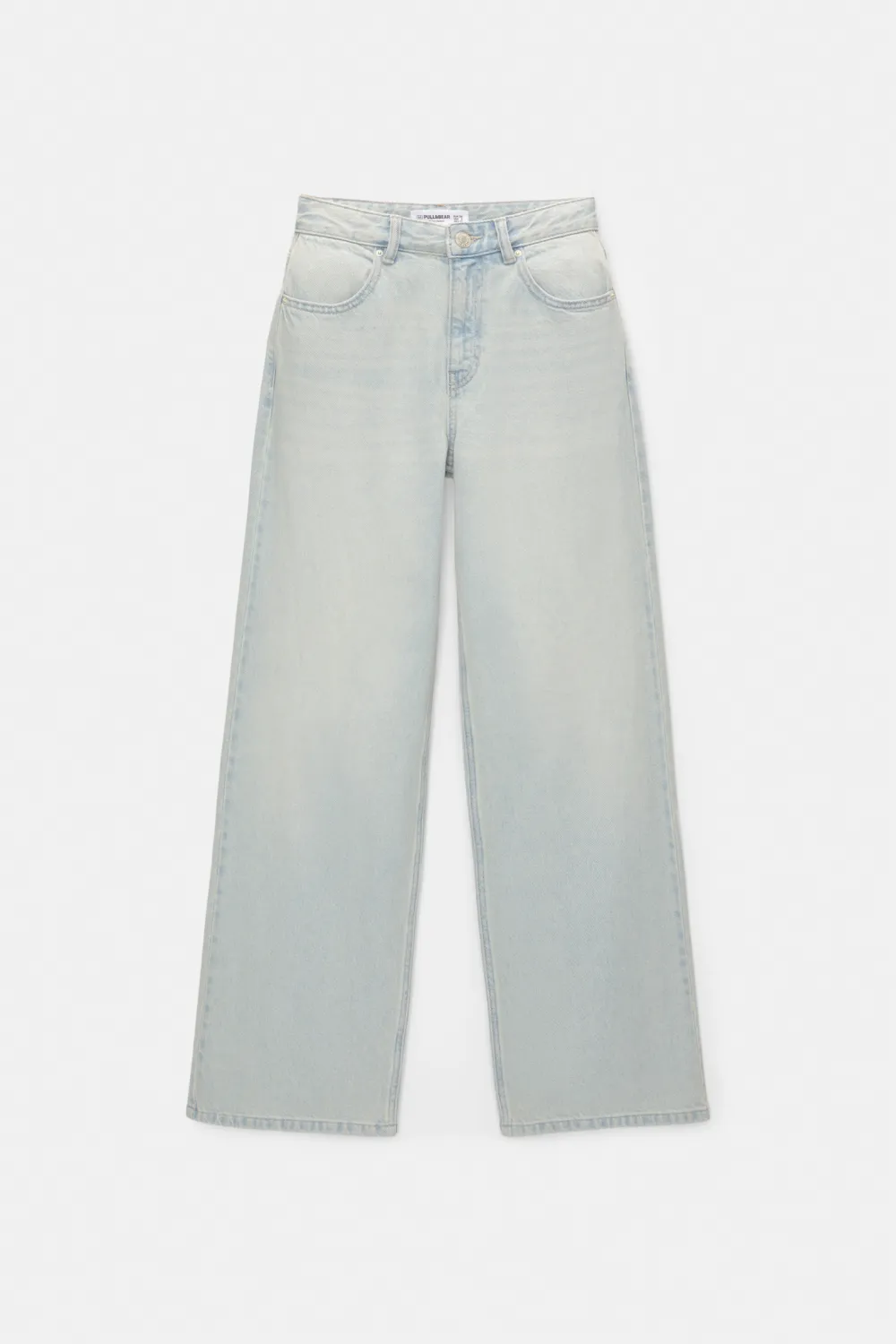 Jeans wide leg tiro alto