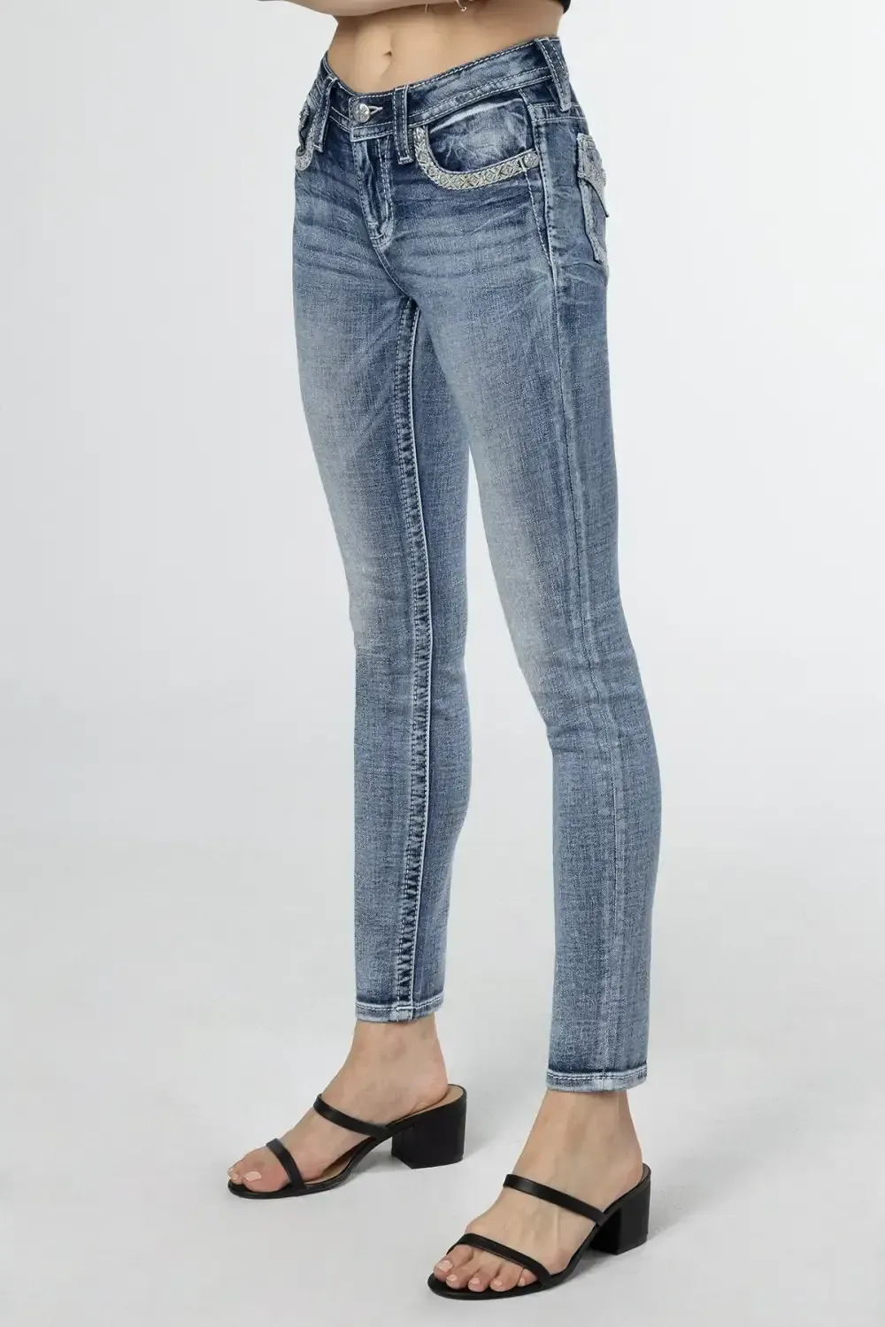 Sparkling Geo Stitch Skinny Jeans