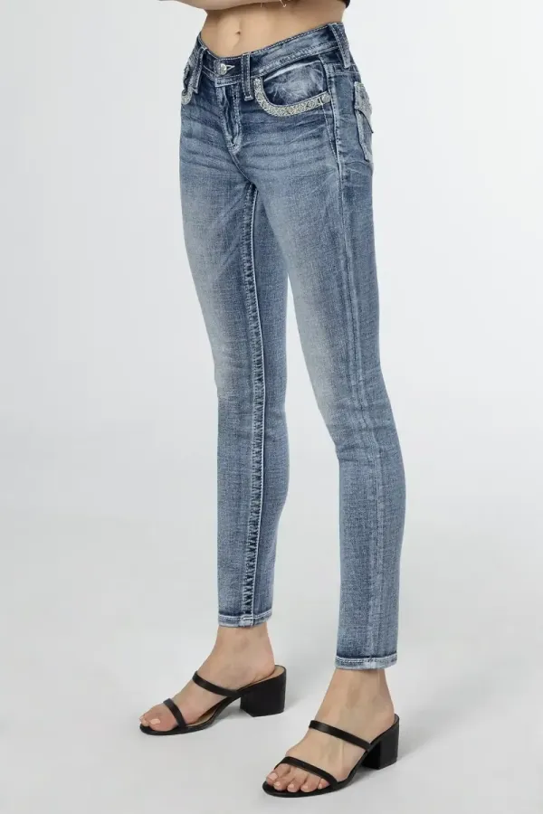 Sparkling Geo Stitch Skinny Jeans