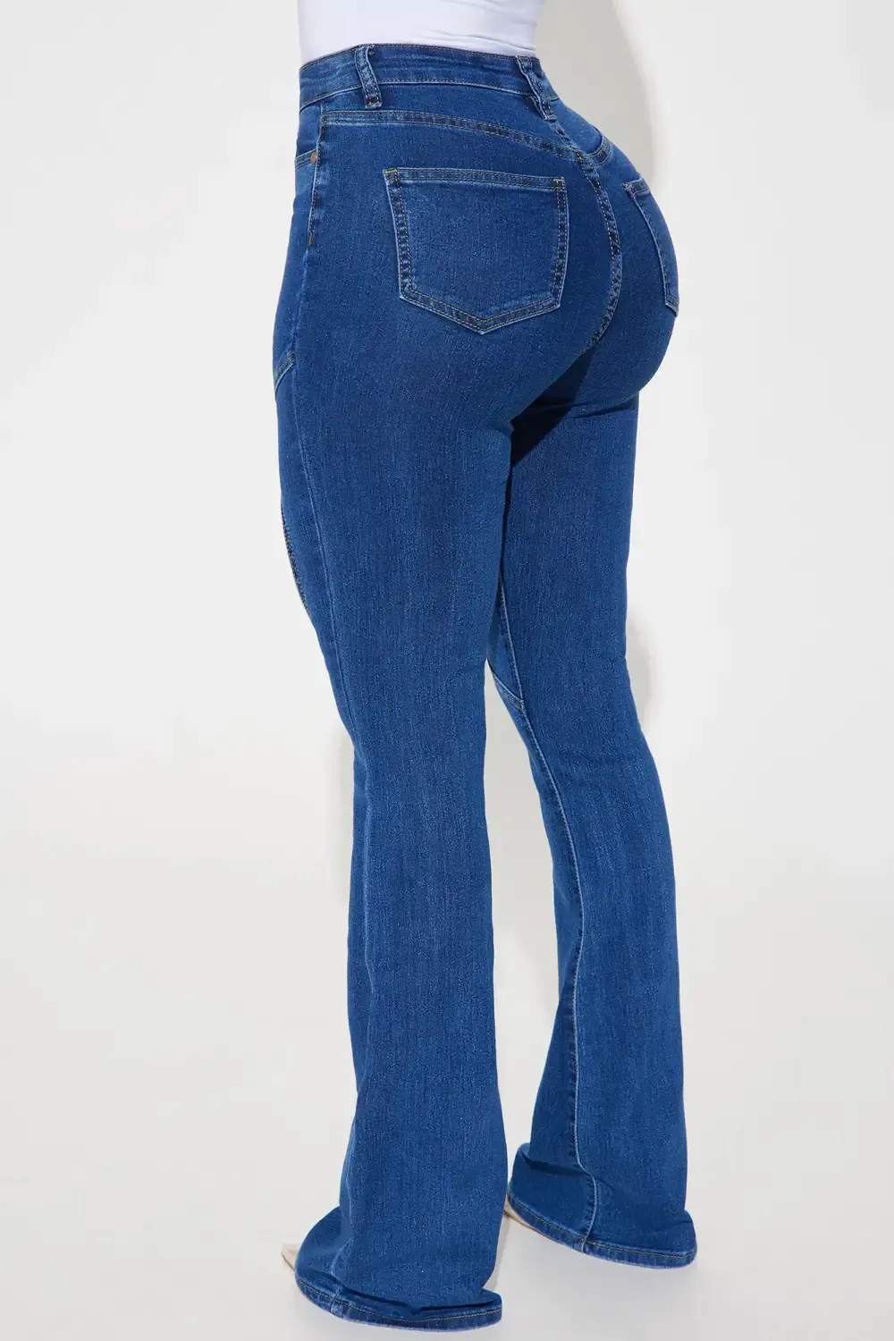 Clarie Cut Out Stretch Bootcut Jeans - Dark Wash