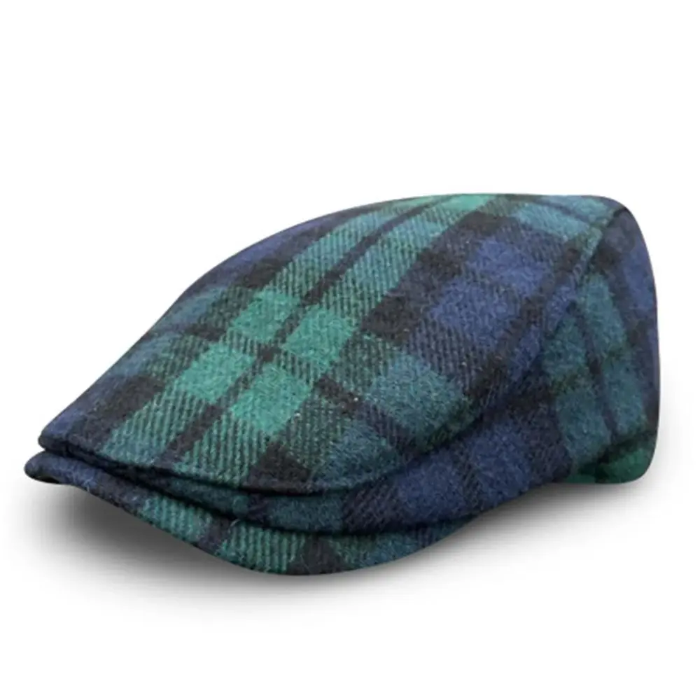 The Contender Black Watch Boston Scally Cap - Clover & Navy