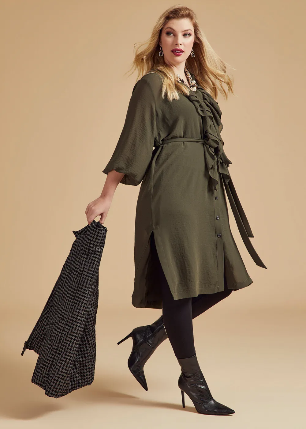 Chiffon Mia Ruffle Neck Shirt