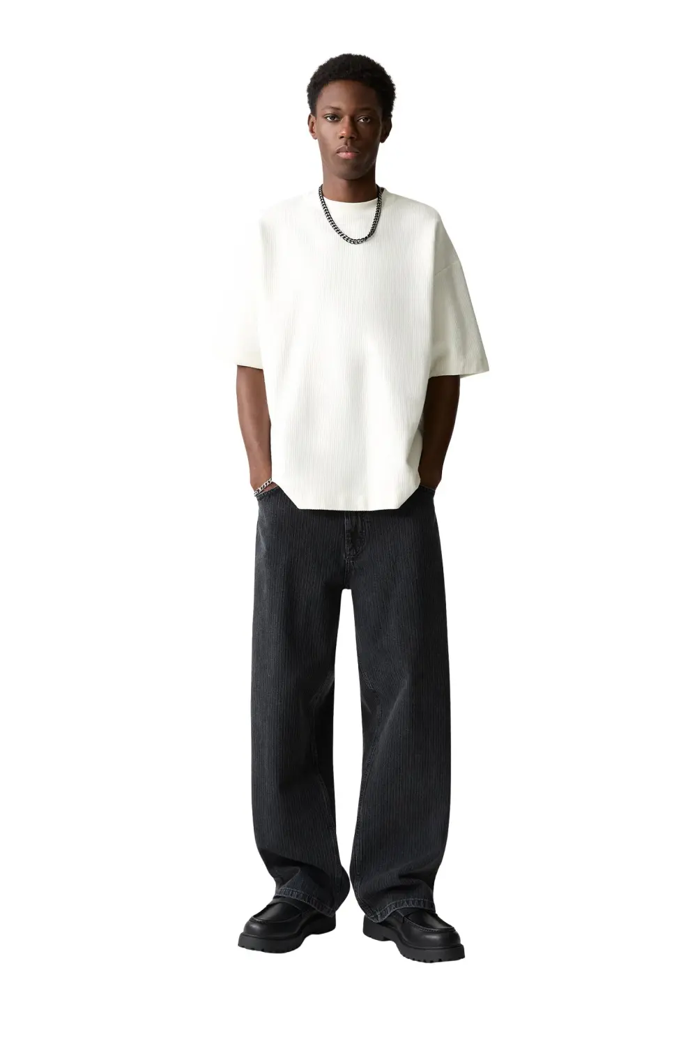 Textured short sleeve sweatshirt