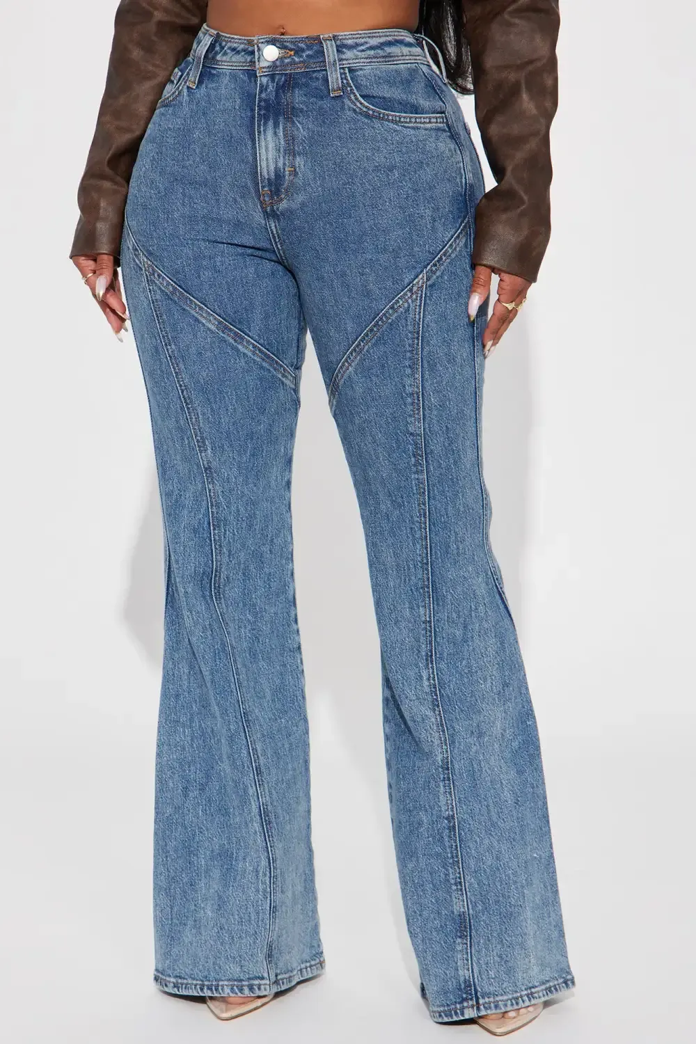 Direct Shade Extreme Flare Jeans - Medium Wash