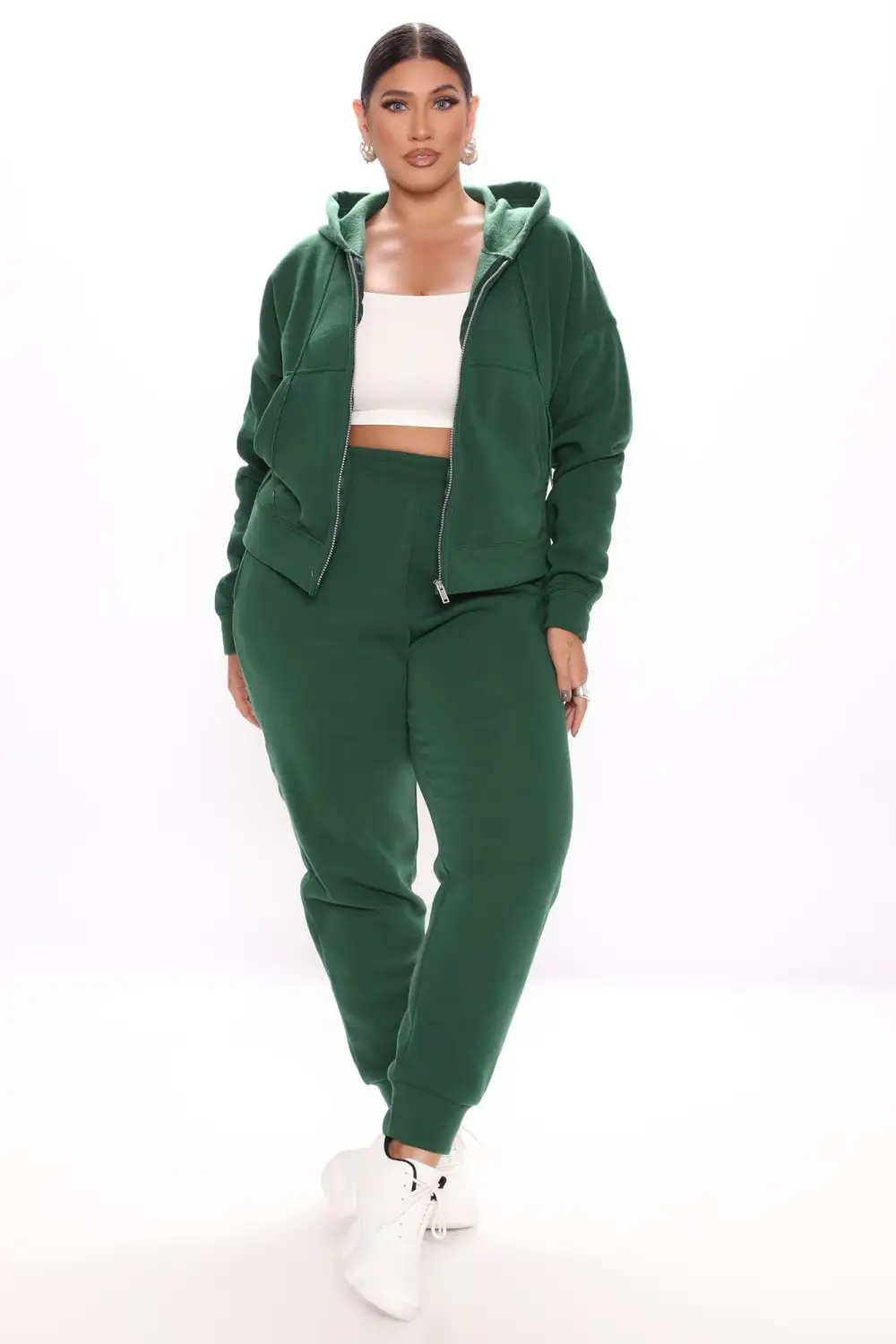 I Got This Zip Up Jacket And Jogger Set - Hunter