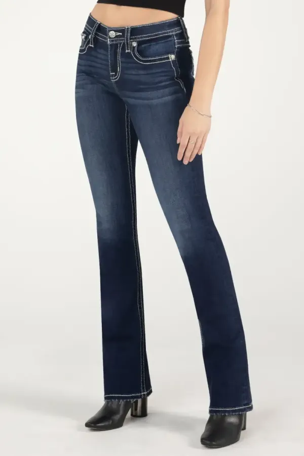 Floral Peekaboo Bootcut Jeans