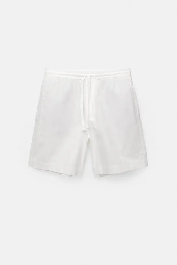 Linen blend jogger Bermuda shorts