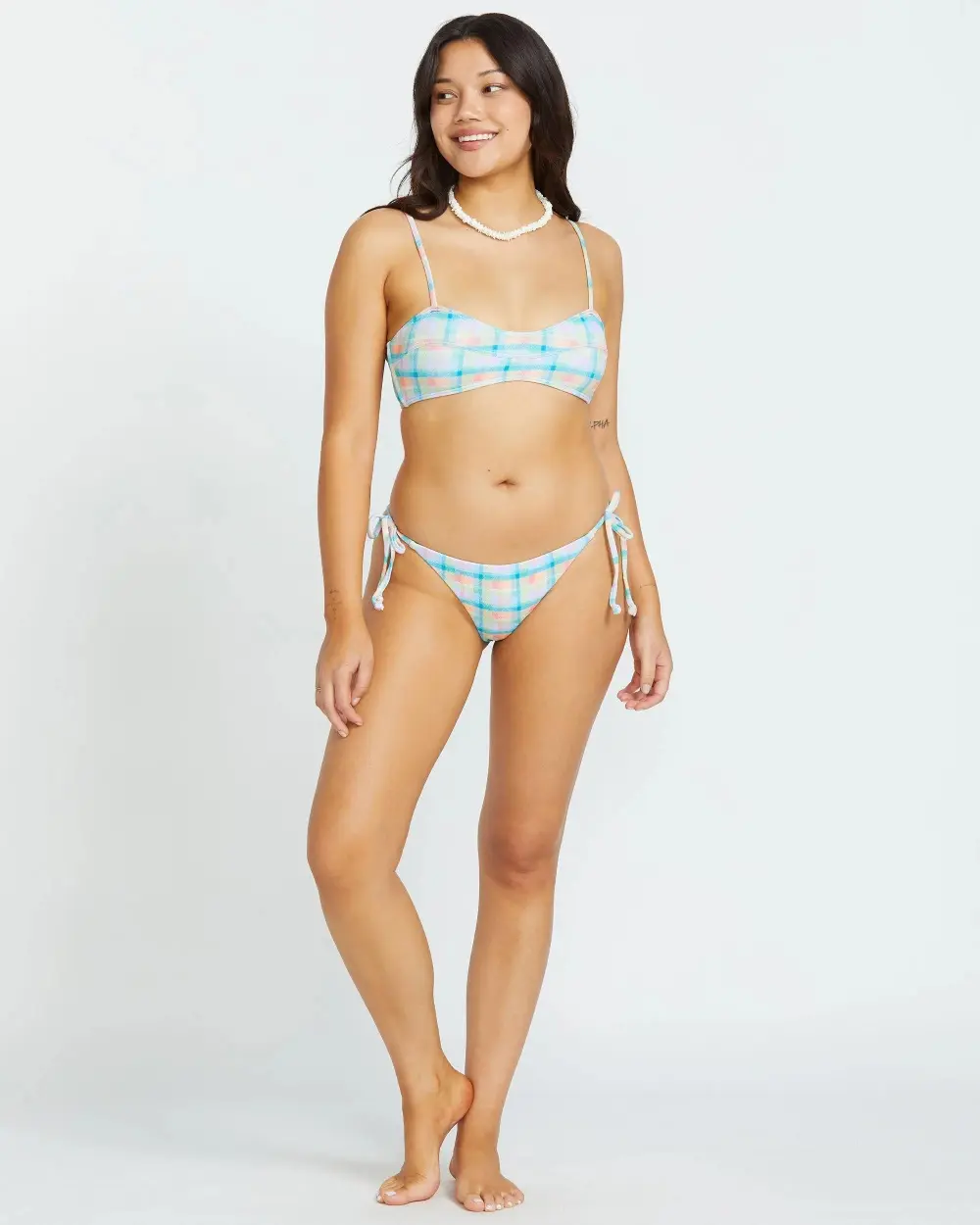 Check The Waves Tie Side Tanga Bikini Bottom - Multi
