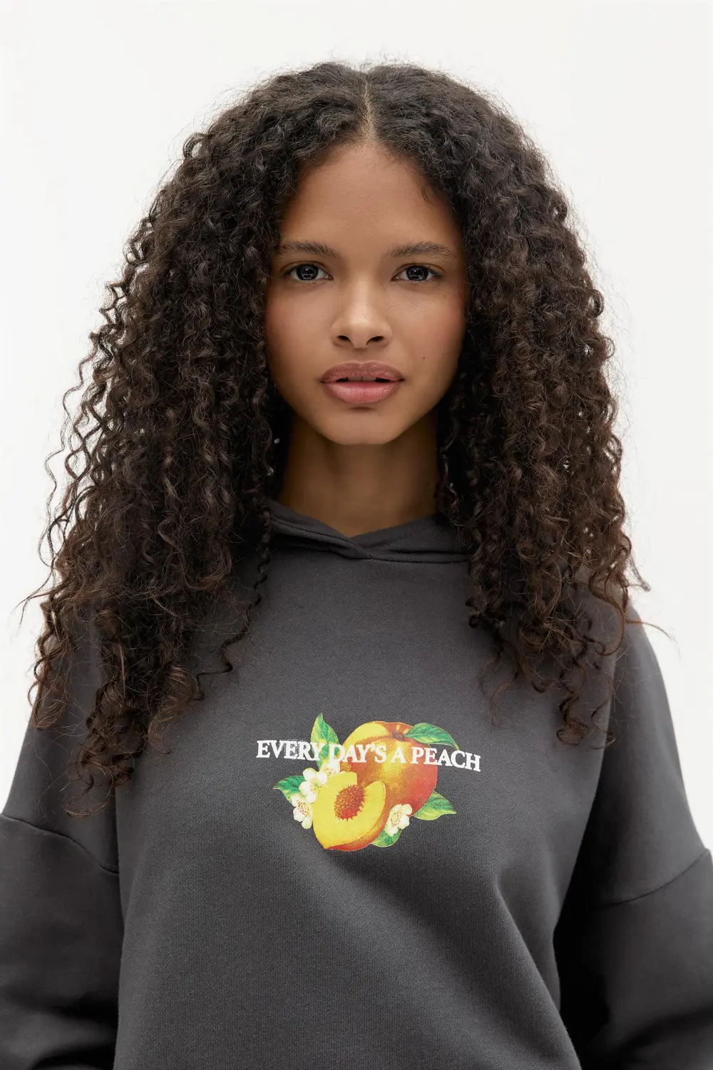 Sudadera capucha melocotón