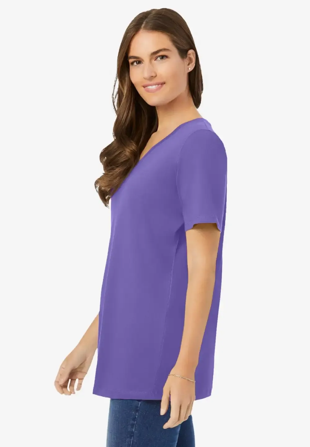 Perfect Short-Sleeve V-Neck Tee