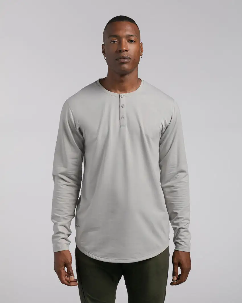 Henley Drop-Cut Long Sleeve: Bylt Signature