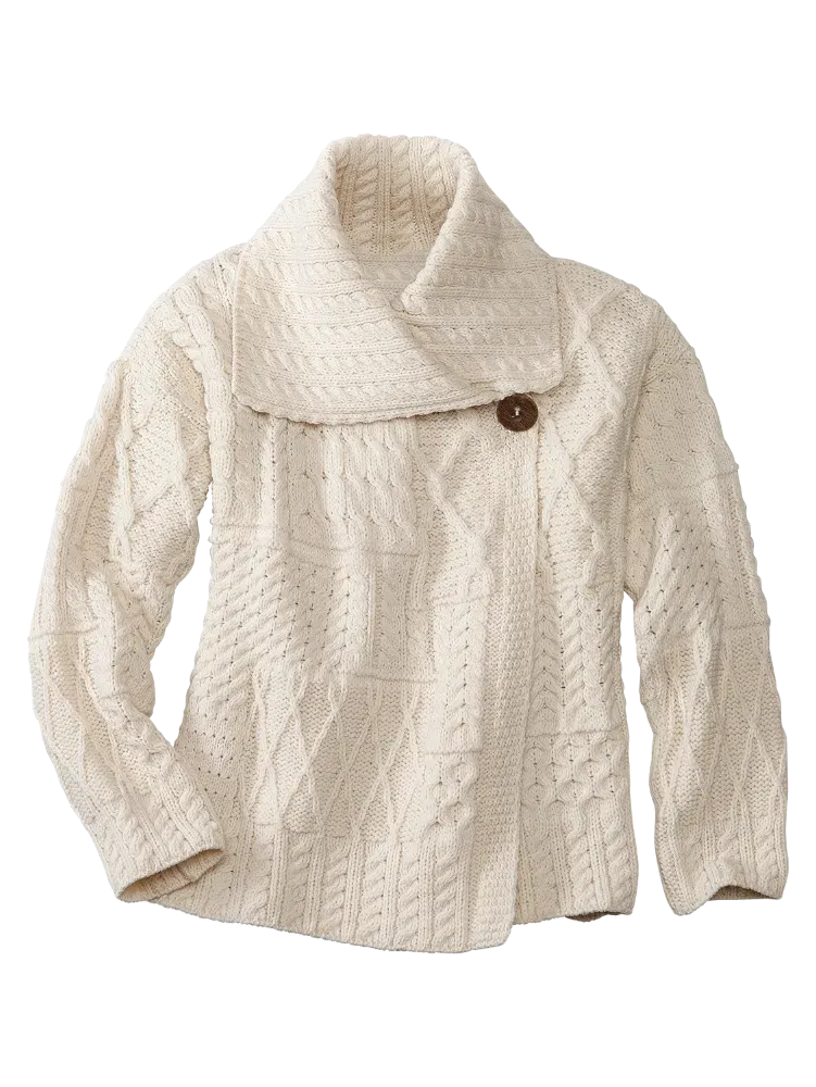 Women's Irish Wool Asymmetrical Cardigan