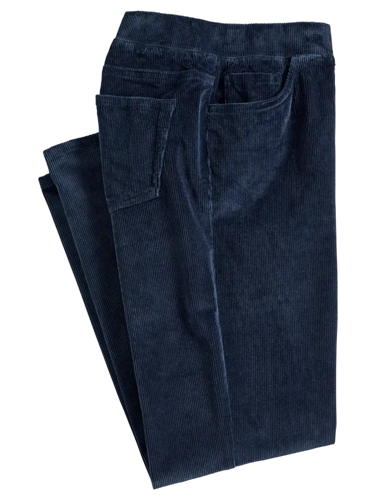 Women's Elastic-Waist Cotton Corduroy Pants