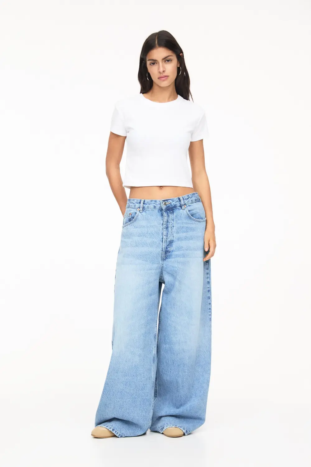 Camiseta cropped canalé
