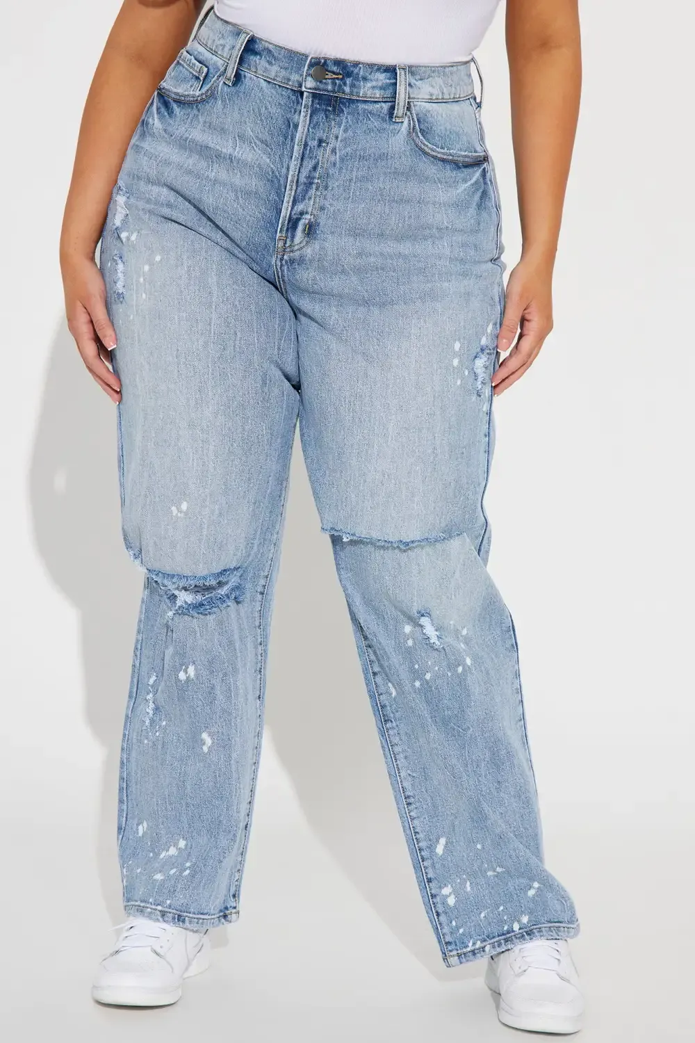 High School Sweetheart 90's Straight Leg Dad Jeans - Vintage Blue Wash