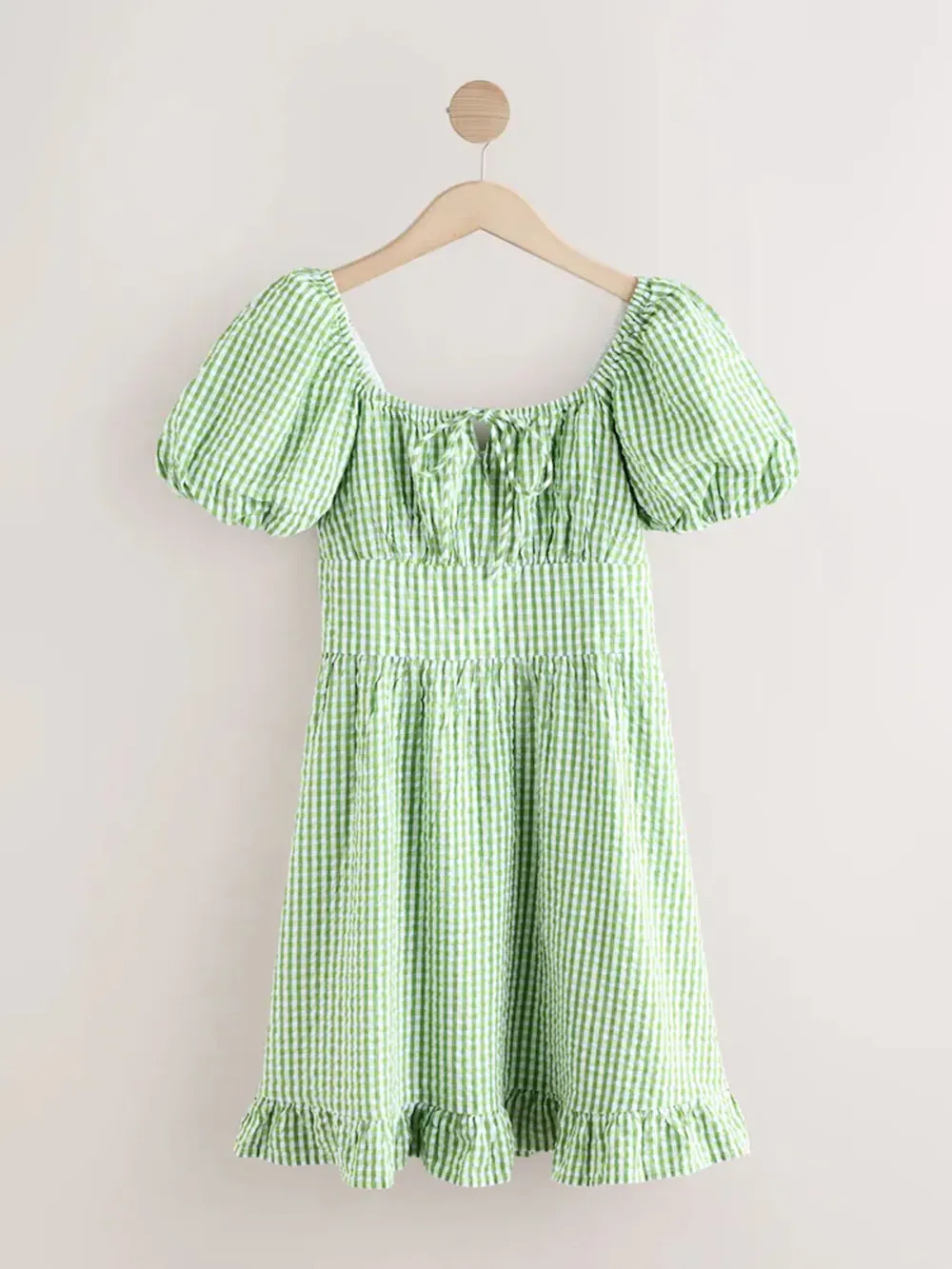 Fresh Bubble Sleeve Pure Cotton Dress