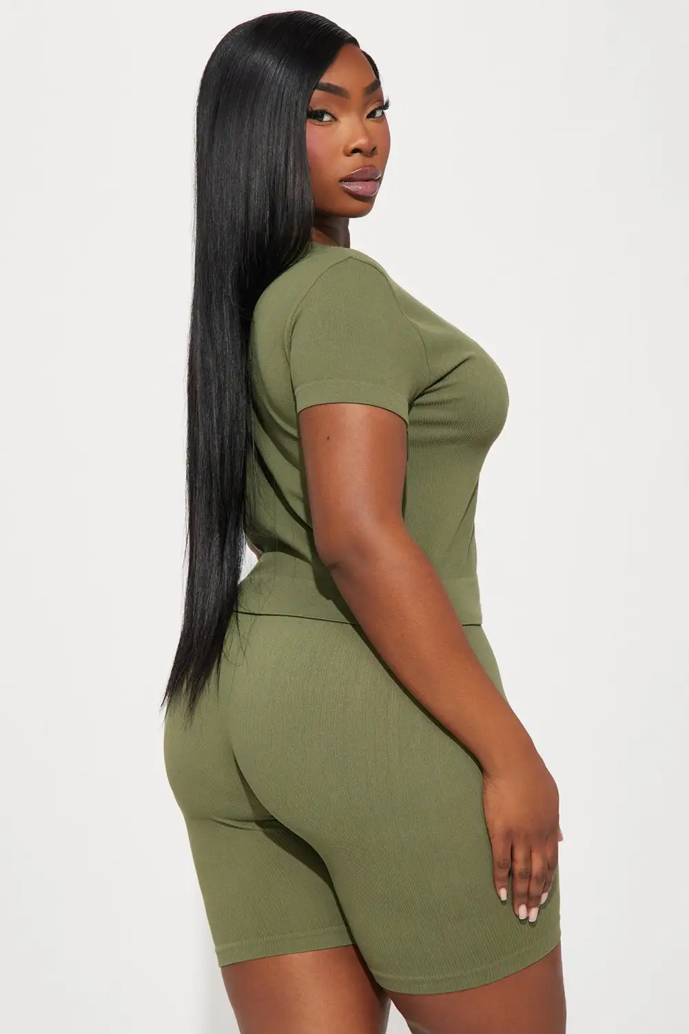 Alisa Seamless Short Set - Olive