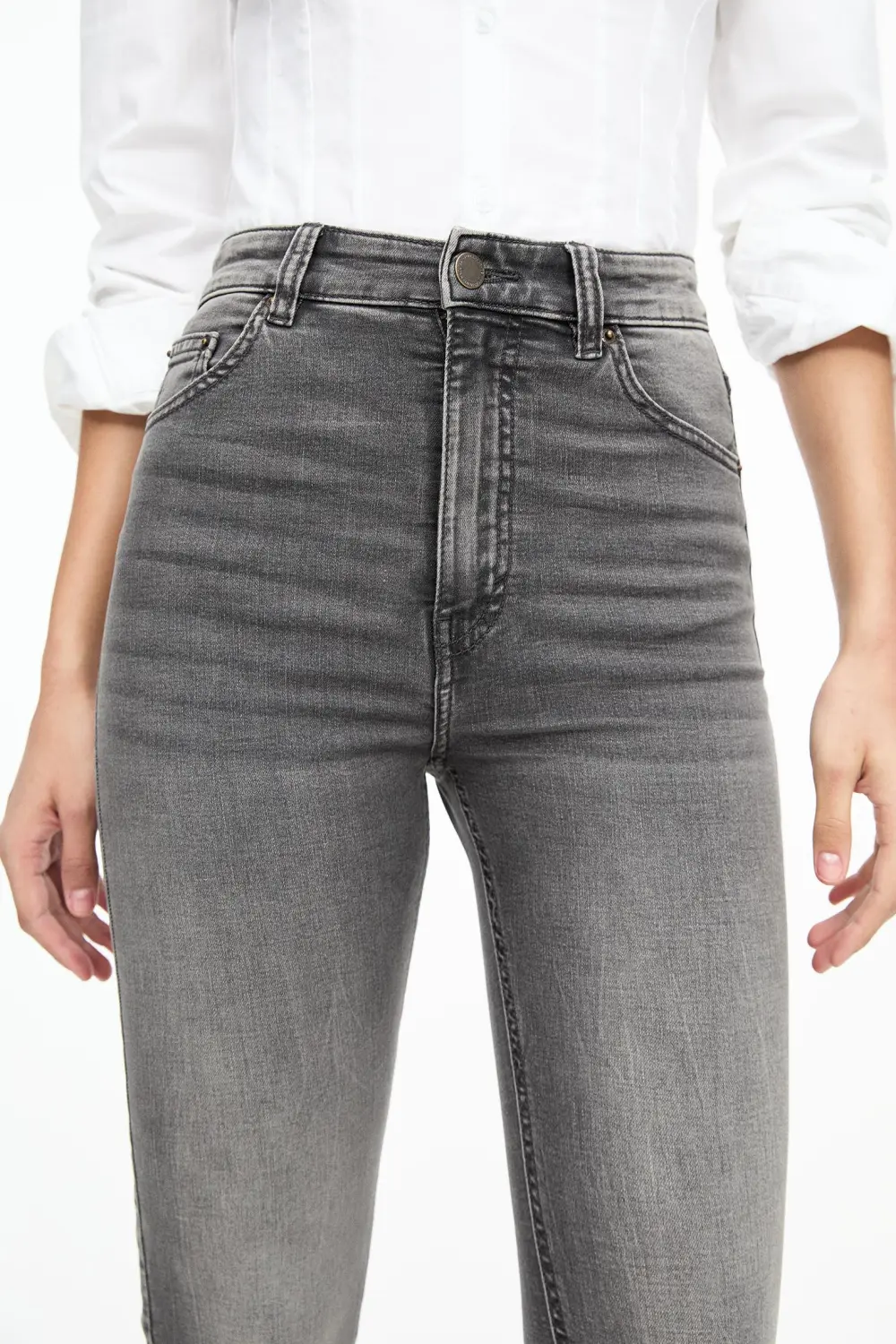 Jeans skinny tiro alto