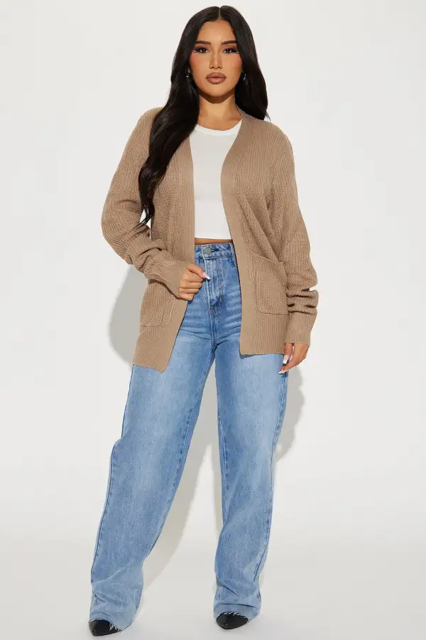 Zoe Two Pocket Cardigan - Khaki