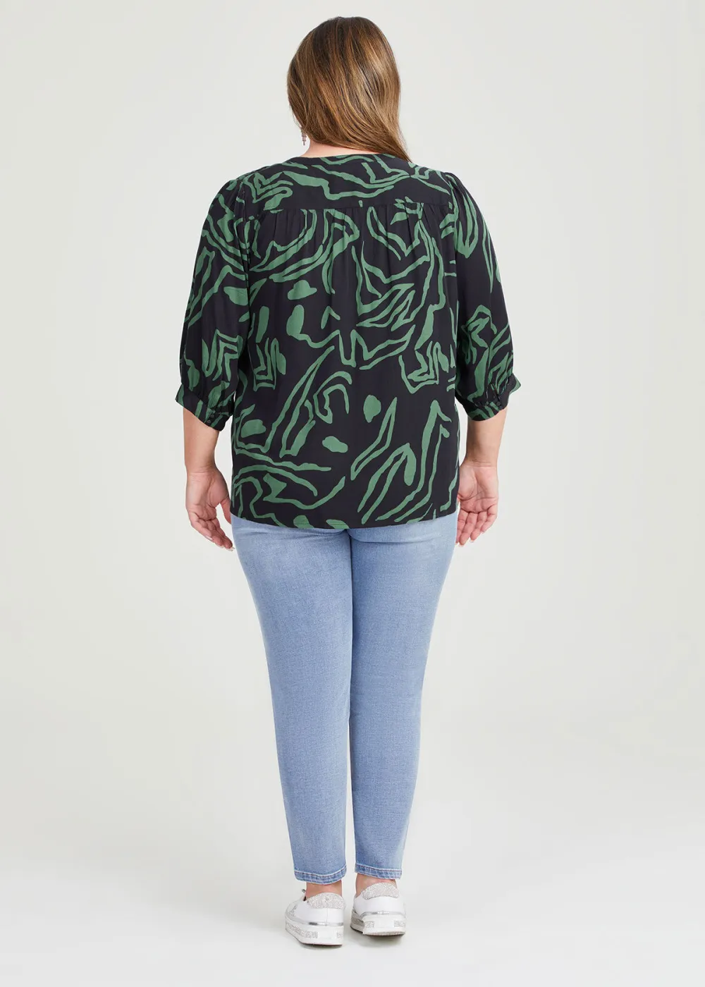 Natural Abstract Print Top