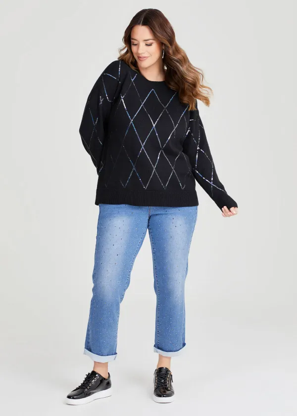 Diamond Sequin Knit Jumper