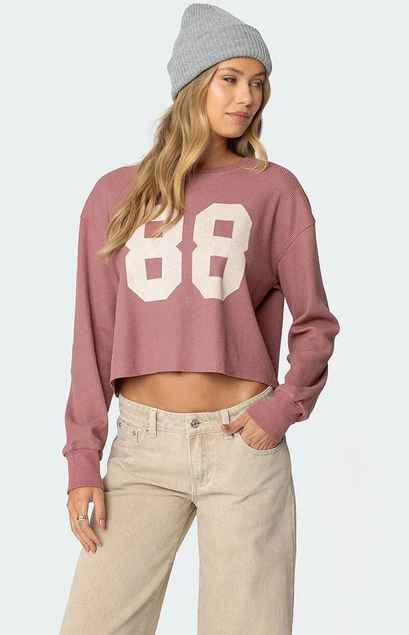 Edikted 88 Waffle Long Sleeve T-Shirt
