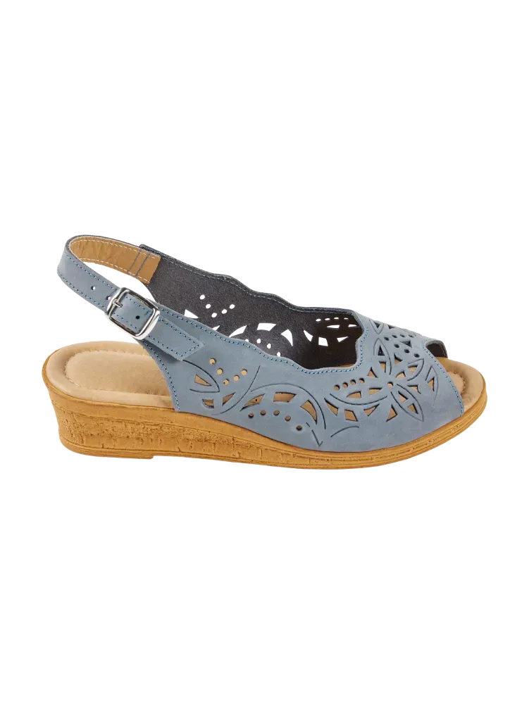 Women's Leather Cutwork Slingbacks
