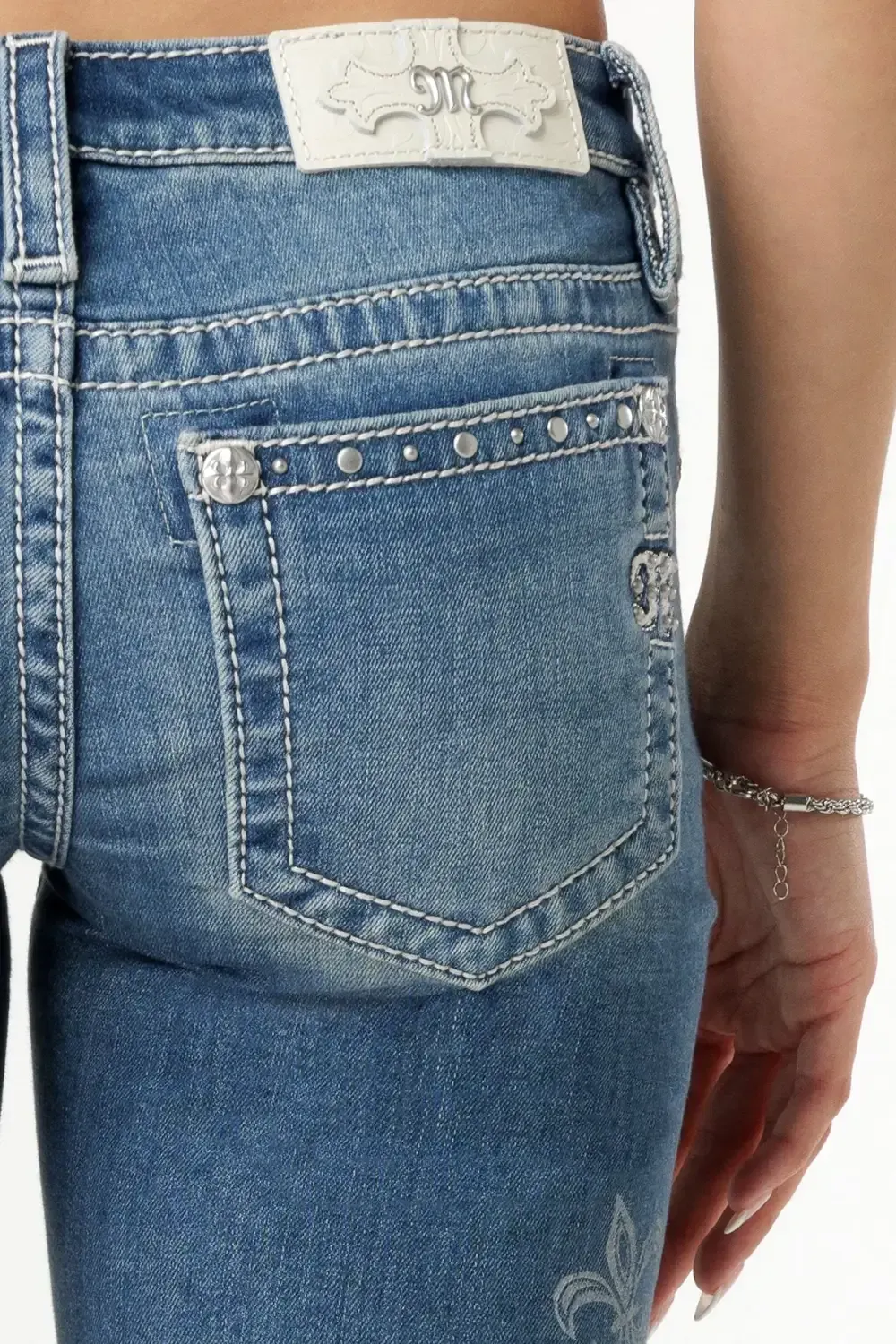 Scattered Fleur Slim Bootcut Jeans