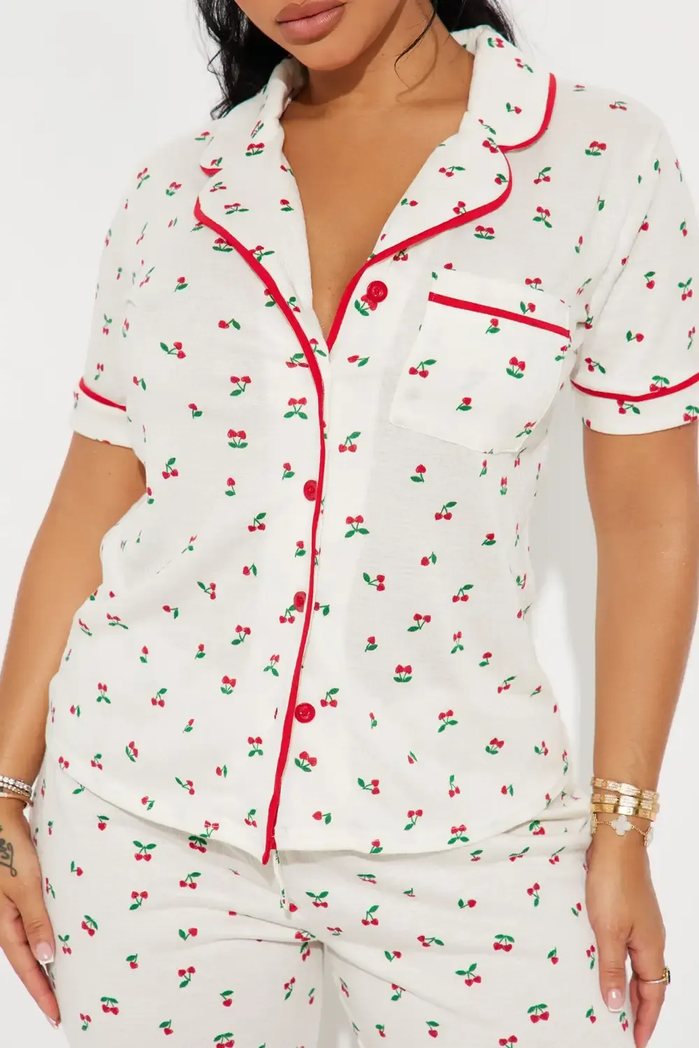 Cherry Cutie PJ Pant Set - White/combo