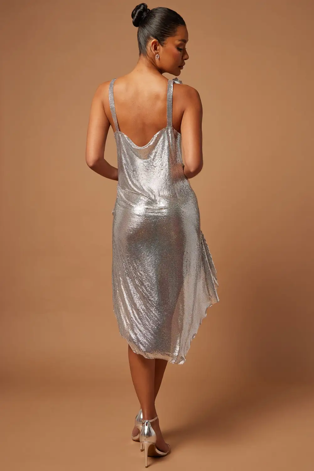 Rose Chainmail Mini Dress - Silver
