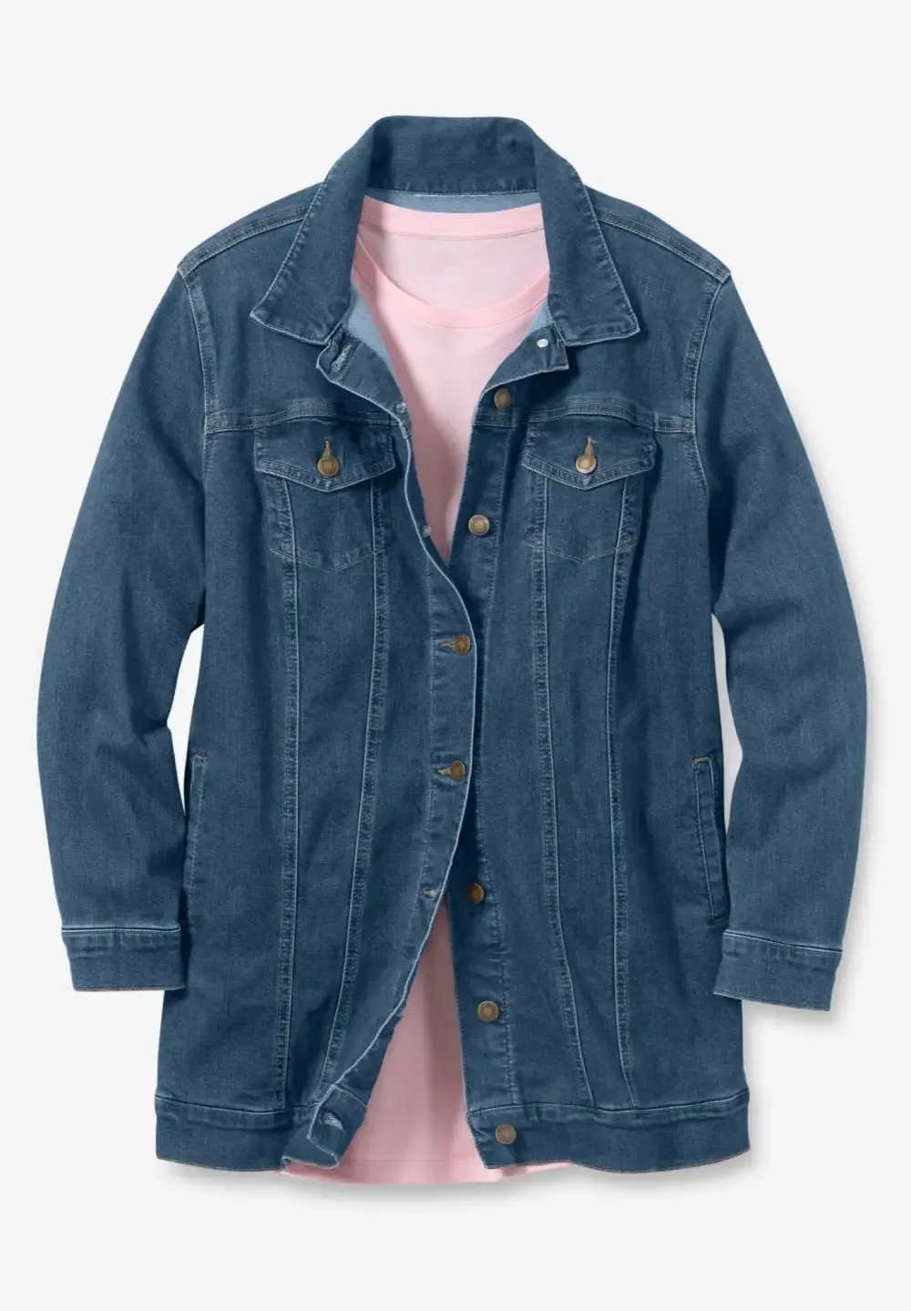 Long Stretch Denim Jacket