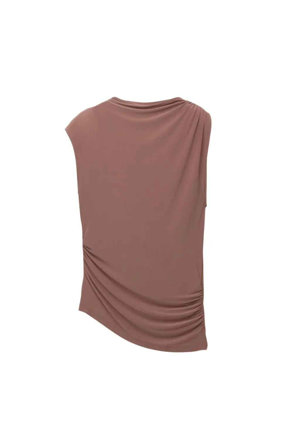 Asymmetric gathered T-shirt