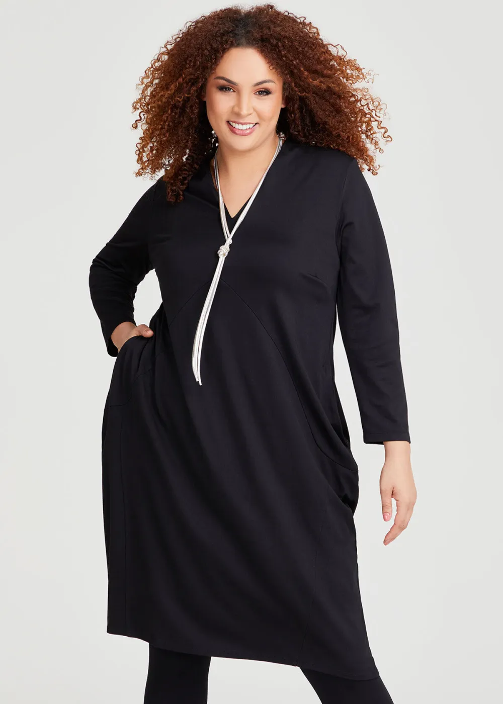 V-neck Ponte Tulip Dress