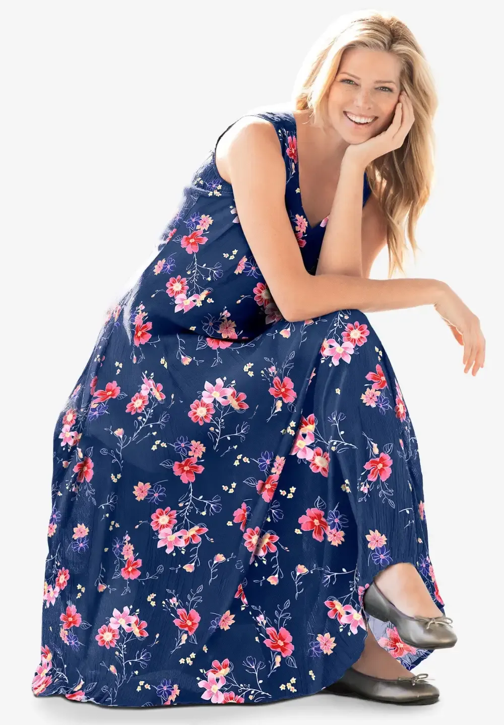 Sleeveless Crinkle Dress