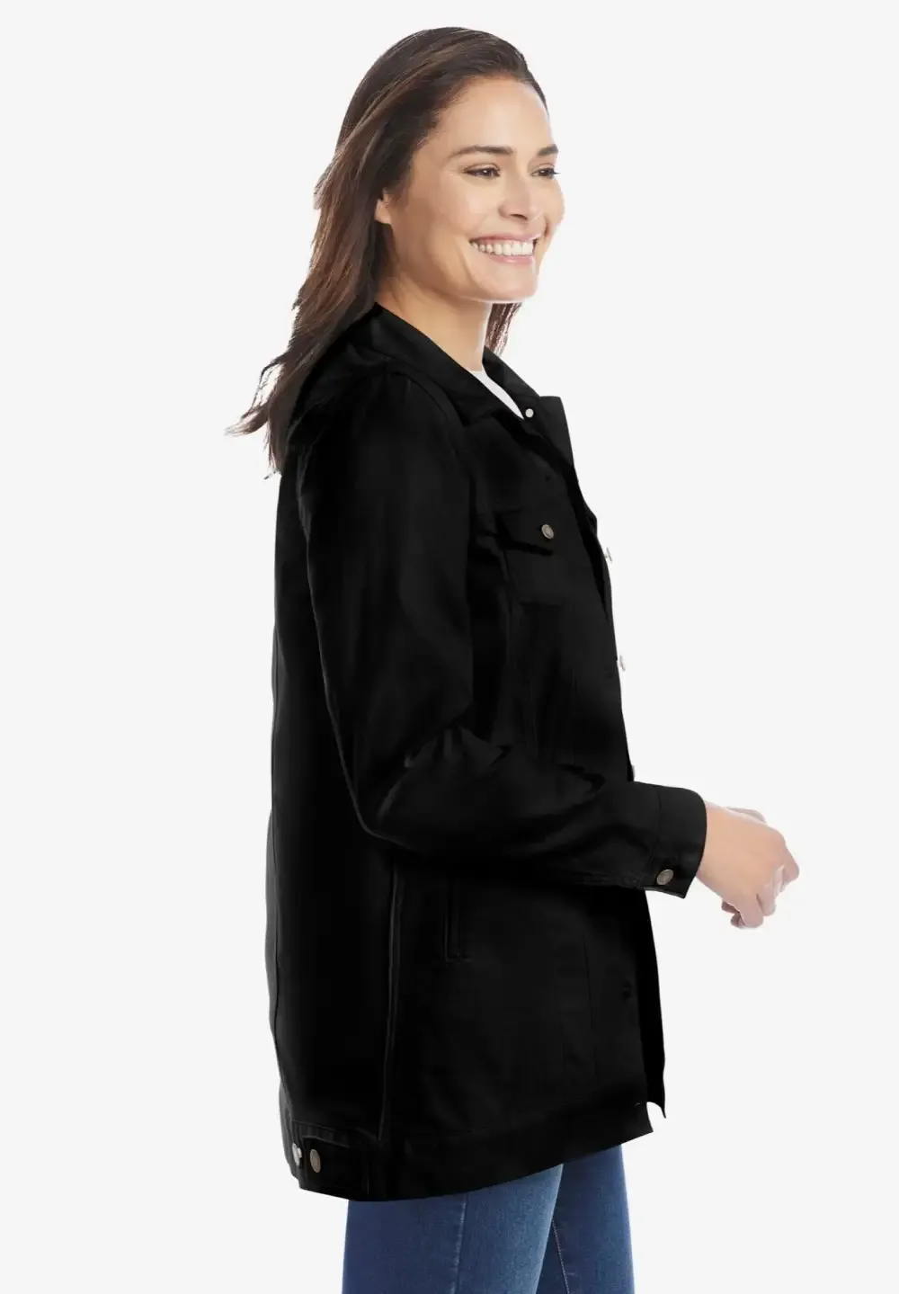 Long Stretch Denim Jacket