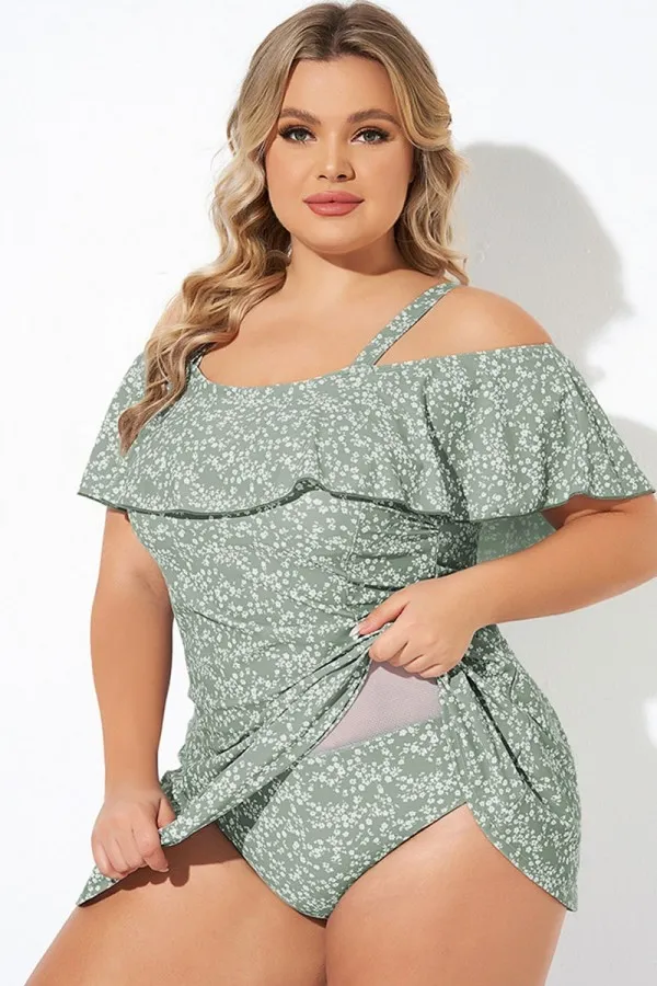 Solid Black Adjustable Straps Women Swimdress