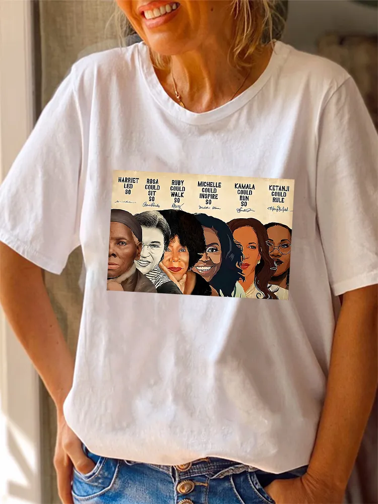Women'S Harriet Led So Rosa Could Sit So Ruby Could Walk So Michelle Could Inspire So Kamala Could Run So Ketanji Could Rule Round-Neck Short-Sleeved T-Shirt