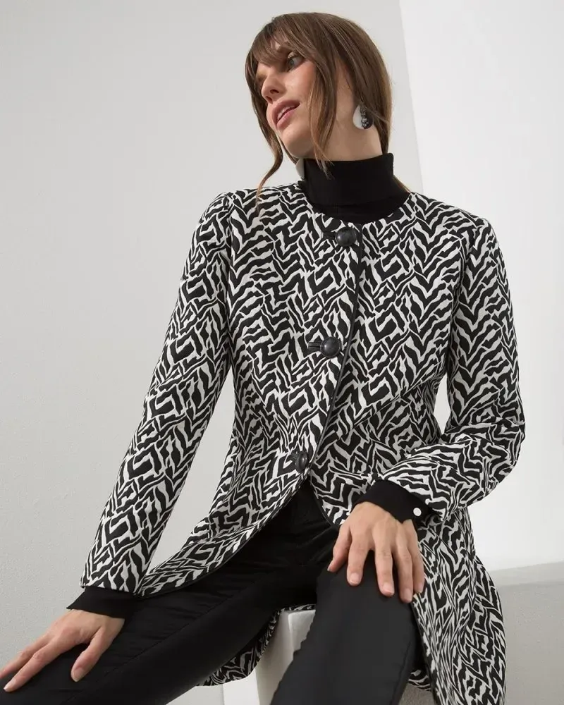 Jacquard Zebra Print Topper Black