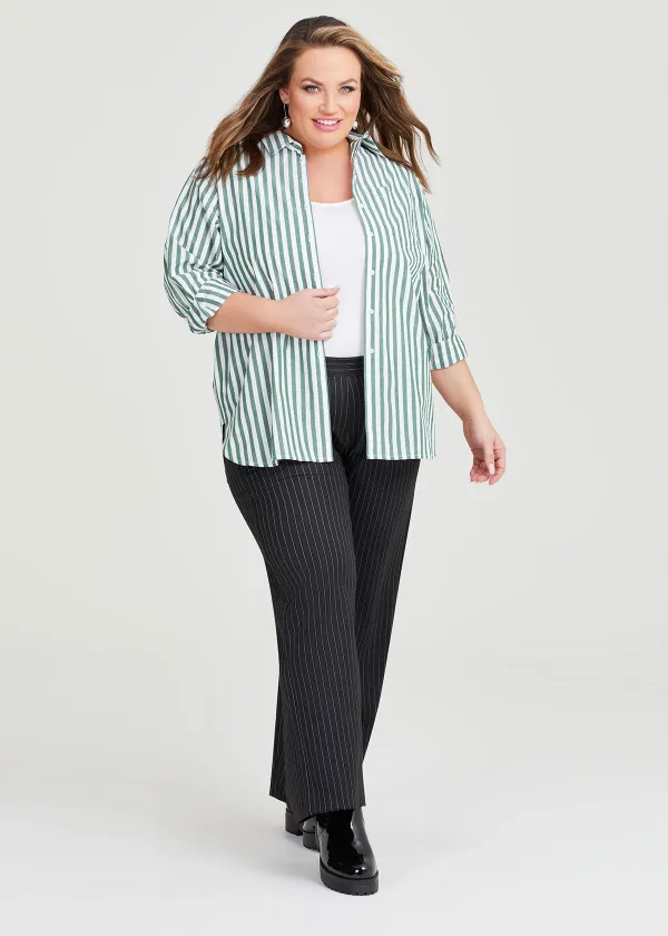 Pinstripe Straight Leg Pant