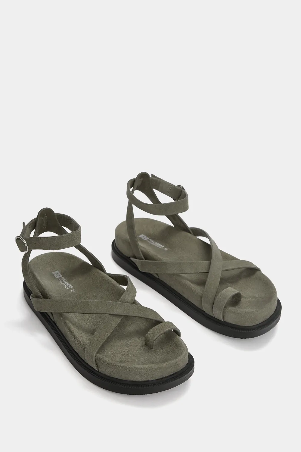 Sandalias planas tiras piel