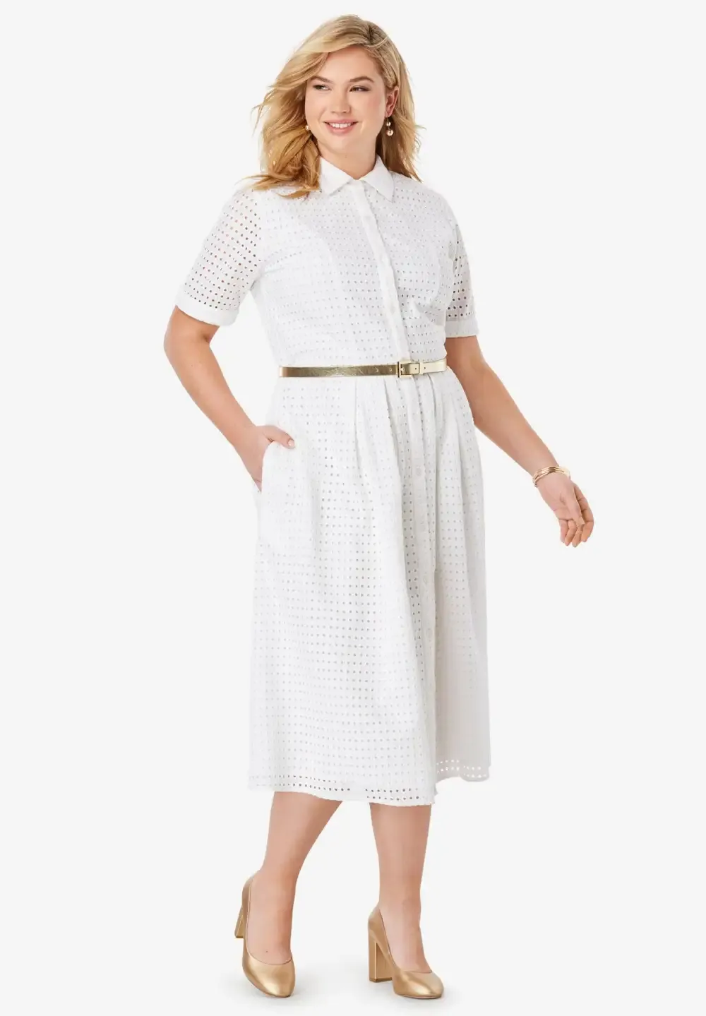 Eyelet Shirt Dress